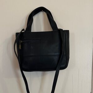 Elegant Black Leather Tote Bag